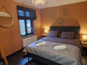 מיטה או מיטות בחדר ב-Villa Simone