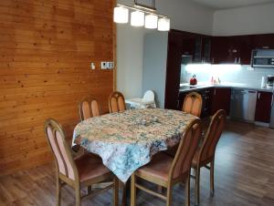 Kuchyňa alebo kuchynka v ubytovaní Apartmán v dřevěném domě