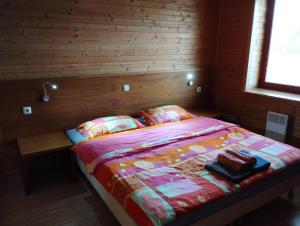 Posteľ alebo postele v izbe v ubytovaní Apartmán v dřevěném domě