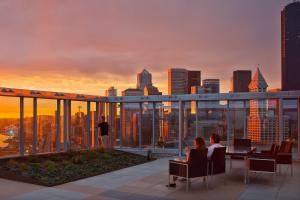 a view of the city from the rooftop of a building at Pioneer Square studio w lounge gym nr bay SEA-587 in Seattle