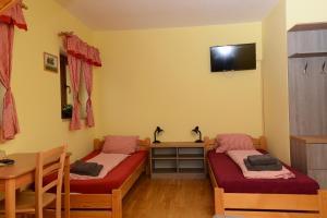 Een bed of bedden in een kamer bij Podveský mlýn