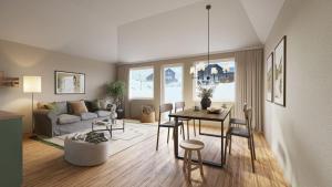 Posezení v ubytování Katterjåkk Apartments