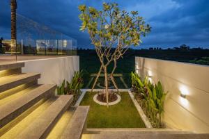 a tree sitting on the side of a house at NEW Luxury 3BR, Jacuzzi Rooftop Rice Field, Staff in Legian