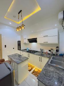 Dapur atau dapur kecil di Golden Domicile Apartment - Lekki