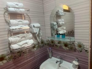 Ett badrum på Colibri Hotel