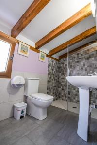 a bathroom with a toilet and a sink at aCienLeguas in Castrojeriz