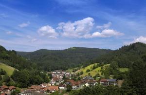 ein Dorf in den Bergen mit Häusern und Bäumen in der Unterkunft Sagenhafter Ausblick in Bad Peterstal-Griesbach