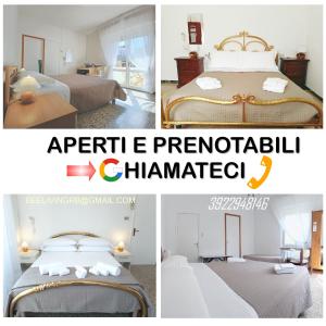 un collage de tres fotos de una habitación de hotel en BeeLiving Room&Breakfast en Riccione