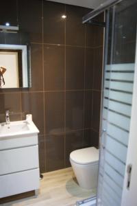 a bathroom with a toilet and a sink at Apartamento Formosa in Porto