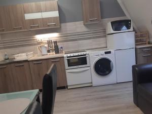 Kuchyňa alebo kuchynka v ubytovaní Bajnok Apartman