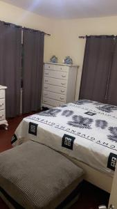 ein Schlafzimmer mit einem Bett und einer Kommode in der Unterkunft PINEVALLEY APT .SUITE 3A 