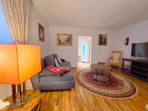 a living room with a couch and a table at Apartamento Albertina in Kleinheubach