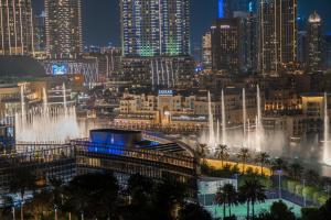 Nespecifikovaný výhled na destinaci Dubaj nebo výhled na město při pohledu z apartmánu