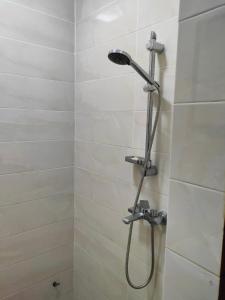 a shower with a shower head in a bathroom at SJ Kololi Apartments in Sere Kunda
