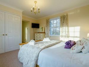 - un grand lit blanc dans une chambre avec fenêtre dans l'établissement 3 Bed in Richmond 90578, à Catterick Bridge