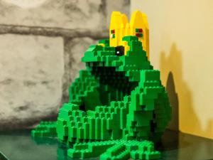 a green dinosaur lego model of a dinosaur at LEGOLAND(R) Windsor Resort in Windsor