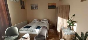 Łóżko lub łóżka w pokoju w obiekcie Karancs Apartman Salgótarján