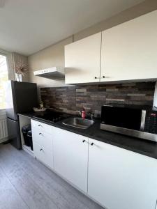 Dapur atau dapur kecil di Stads charme & comfort Tilburg