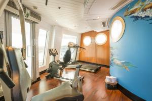 - une salle de sport avec un tapis de course et un vélo d'appartement dans l'établissement M/Y ALYSSA - 4 or 7 Nights From Luxor each Monday and 3 or 7 Nights From Aswan each Friday, à Louxor