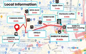 Studio in the center of Shibuya 渋谷道玄坂の鳥瞰図