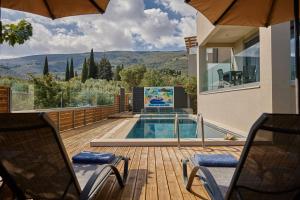 En generel udsigt til bjerge eller udsigt til bjerge taget fra villaen