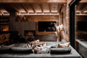 Posezení v ubytování Kellnergut Luxus-Chalet "FRIEDA"