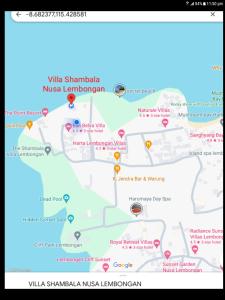 a map of the nicaraguan embassy at Nusa Lembongan Villa Shambala in Nusa Lembongan