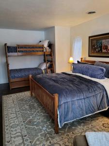 a bedroom with two bunk beds and a rug at The Brower House in Saint Cloud