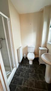 a bathroom with a toilet and a sink at Tobar Oisinn in Oban