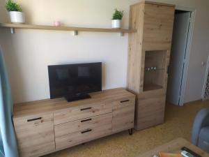TV a/nebo společenská místnost v ubytování Les Delícies - Ático en primera línea de mar