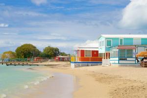 卡沃羅霍的住宿－Adalanis Loft House，海滩上一排色彩缤纷的房屋