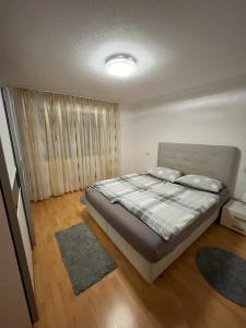 een slaapkamer met een bed in een kamer bij Diti Apartment in Lottstetten