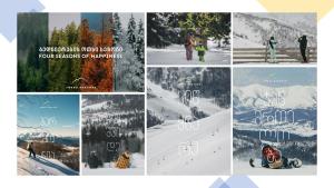 un collage di foto di persone che sciano e fanno snowboard di Bakuriani Kohta-Mitarbi Cozy studio B1 a Bakuriani