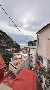 an overhead view of a city with buildings at La mia casetta al mare in Minori