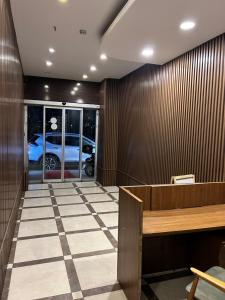 a lobby with a car parked in a parking lot at Deluxe suite golden horn in Istanbul