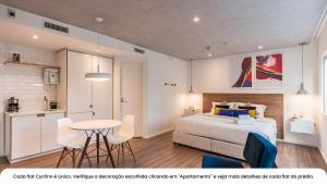 RD Cyclinn Vila Olímpia客房内的一张或多张床位