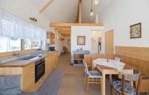 uma cozinha com uma mesa e uma sala de jantar em 1 Bedroom Cozy Home In Gssing em Güssing