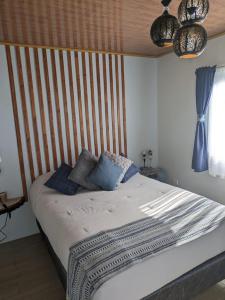 - un lit avec 2 oreillers dans une chambre dans l'établissement Serenity Mountain, à Poás
