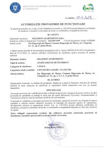 una lettera della FDA che richiede un esame approfondito del documento di Solomon Apartments Room nr 5 a Sângeorgiu de Mureș