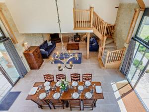 an overhead view of a living room with a table and chairs at 4 Bed in Melbury Abbas 91456 in Melbury Abbas