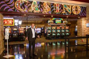 a man standing in front of the casino floor at Ocean View Villas - F6 in Port Edward