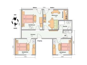 The floor plan of Haus Enzian