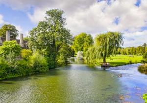 um rio com água verde e árvores e uma ponte em Stylish Retreat - 2Bed Home with Exposed Beams em Stamford
