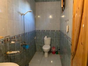 a bathroom with a toilet and a shower at AMFIBIANHouse in Dahab