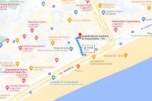 a map of the museum of contemporary art in copenhagen at Copa Beach Studios Design in Rio de Janeiro