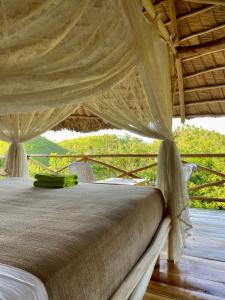- une chambre avec un lit et une moustiquaire dans l'établissement Rancho Romana Retreat N-05, à El Limón