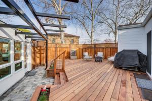 an outdoor deck with stairs and a house at Napa Studio with Shared Hot Tub Close to Wineries! in Napa