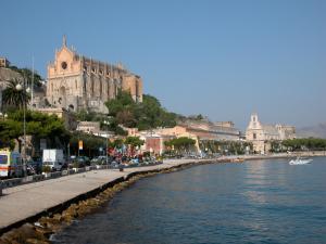 a view of a city with a river and buildings at A casa di Andrea e Lucia in Gaeta