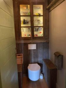 a small bathroom with a toilet and a window at FONT DE RAINE in Rottier +15 photos