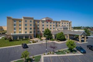 an aerial view of a hotel with a parking lot at Hilton Garden Inn Billings in Billings